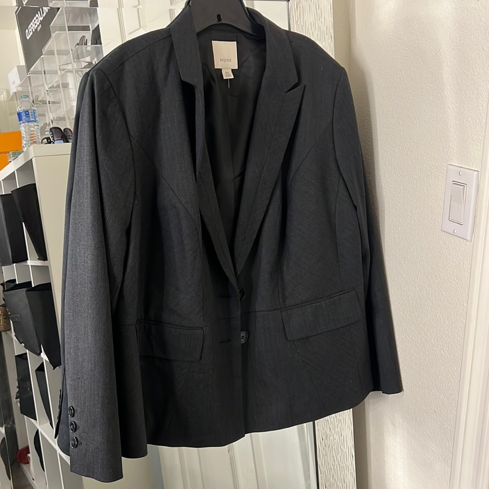 Sejour blazer charcoal, gray 20w
